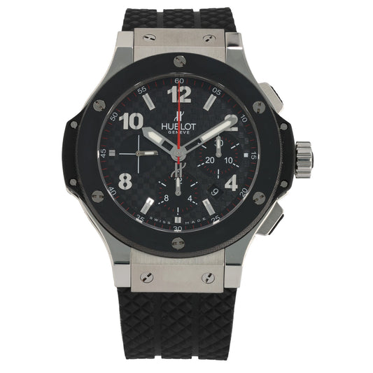 Hublot Big Bang 301.SB.131.RX, steel and ceramic watch with rubber strap