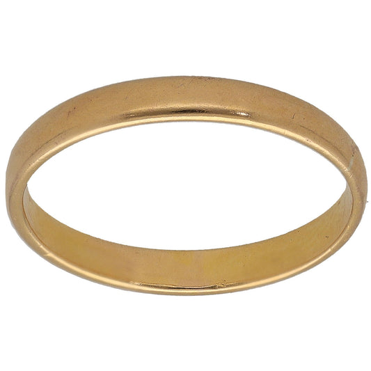 22ct Gold Plain Wedding Ring Size J
