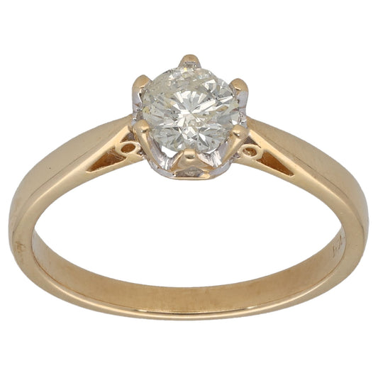 9ct Gold 0.50ct Diamond Solitaire Ring Size K