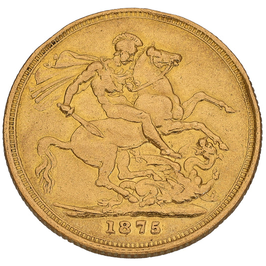 22ct Gold Queen Victoria Full Sovereign Coin 1875