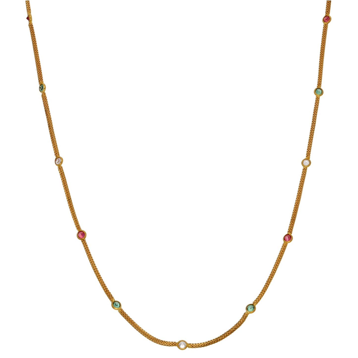 22ct Gold Imitation Gems Fancy Necklace 18"