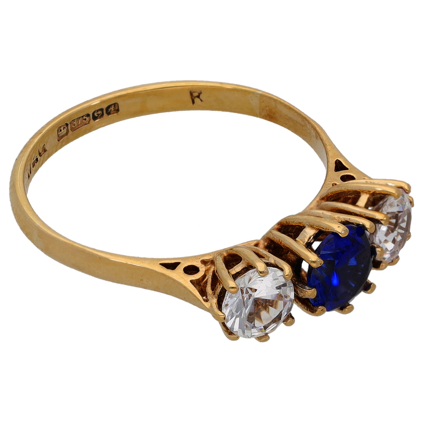 9ct Gold Imitation Trilogy Ring Size M