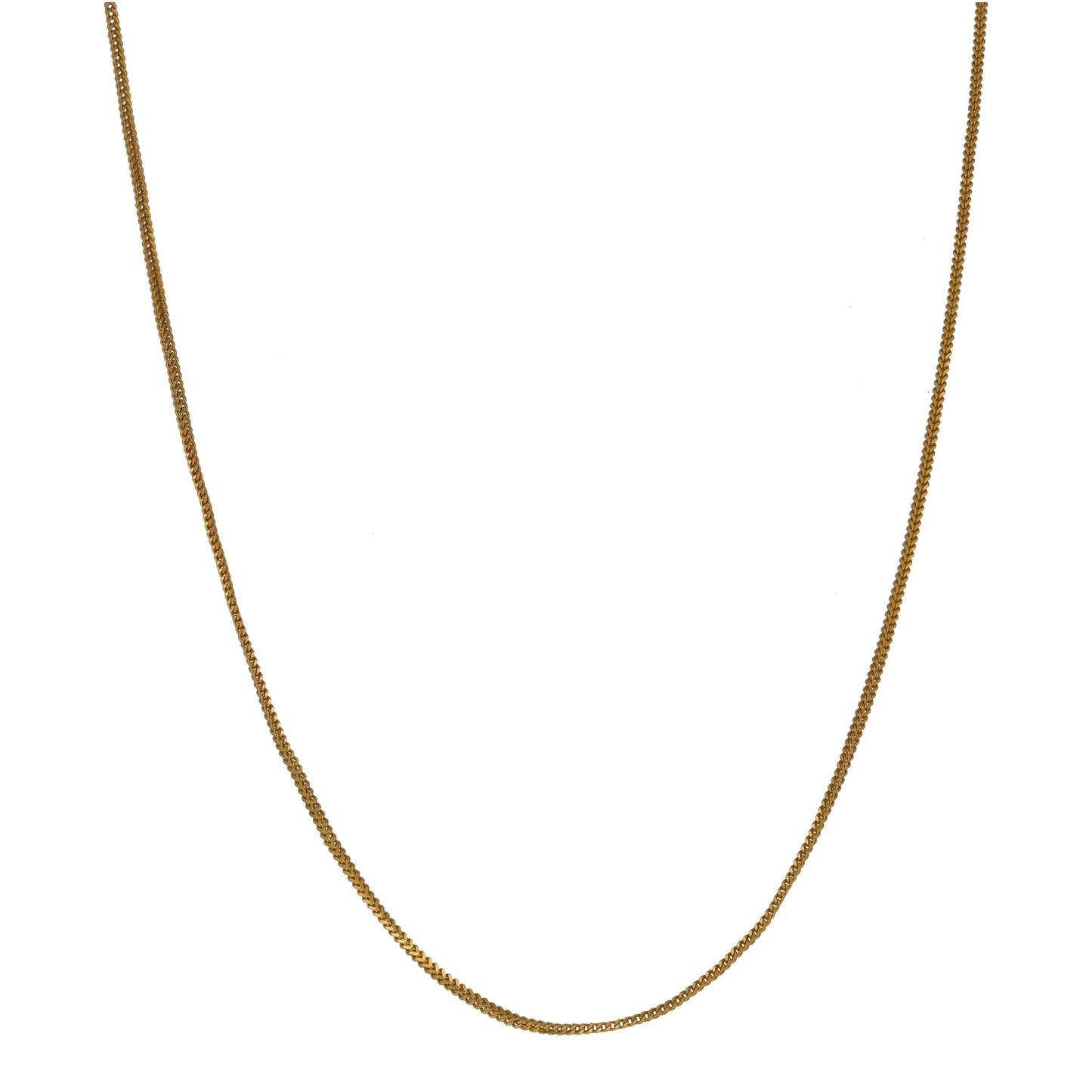 Gold curb chain necklace with 16-inch chain length