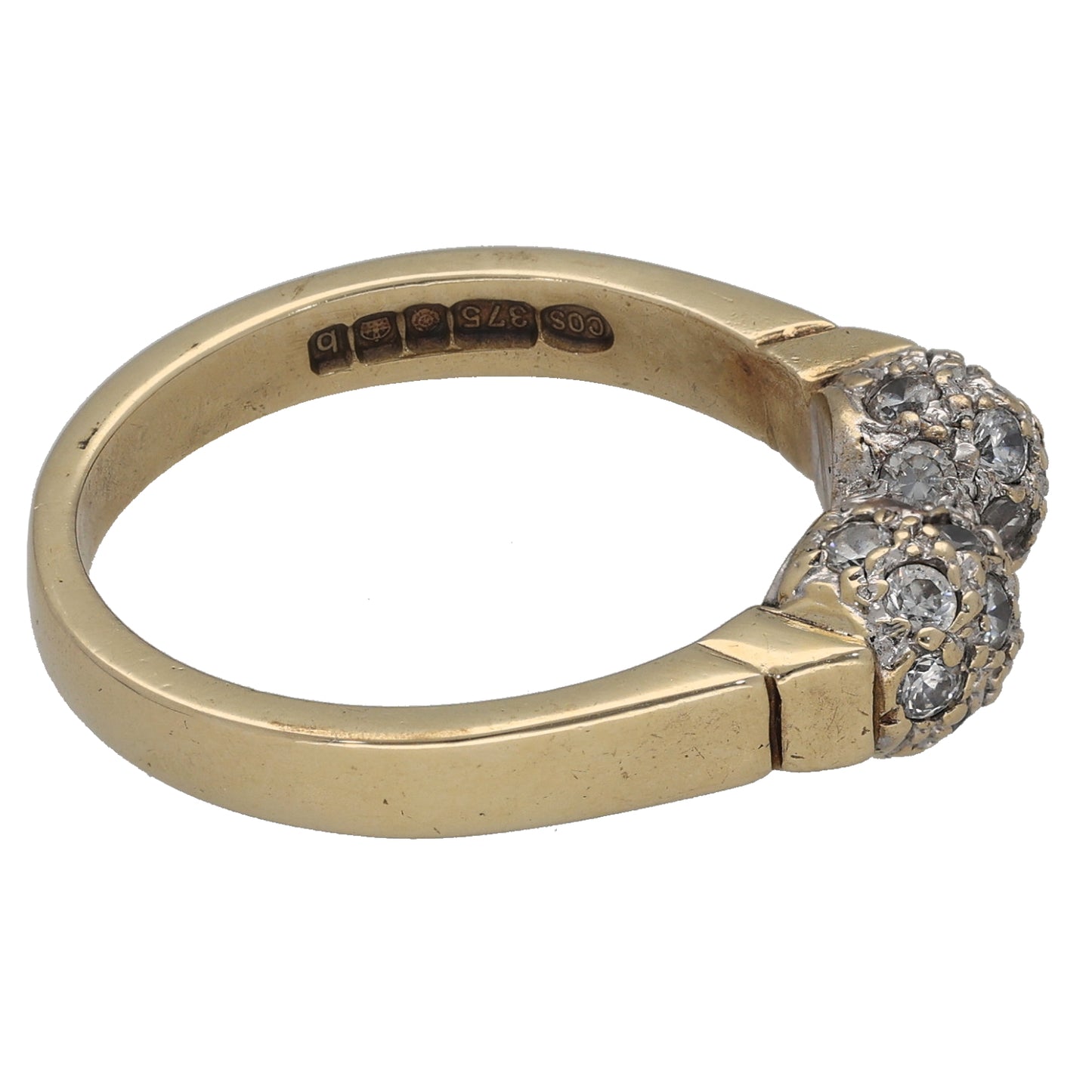 9ct Gold Cubic Zirconia Dress/Cocktail Ring Size S