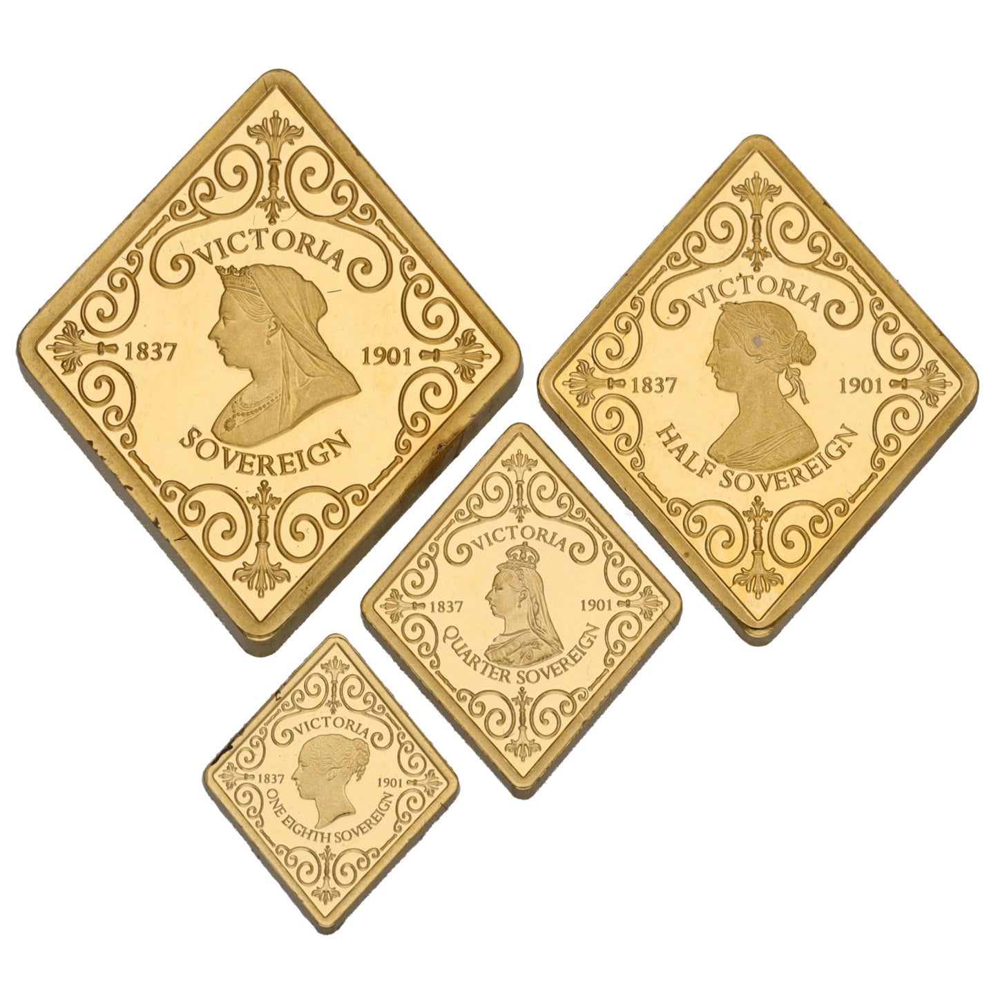 22ct Gold Queen Victoria 125th Diamond Jubilee Anniversary Sovereign Coin Set 2022