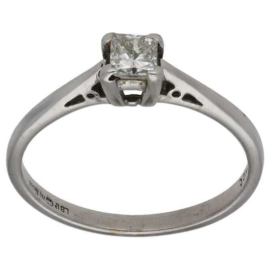 18ct White Gold 0.25ct Diamond Solitaire Ring Size M