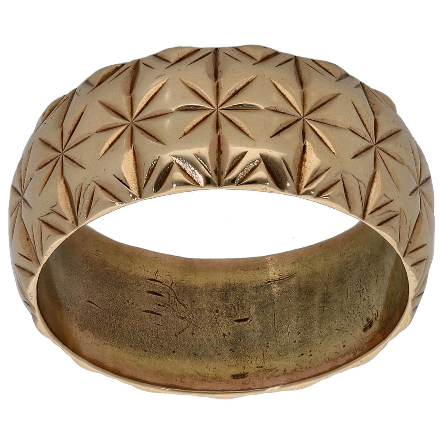 9ct Gold Patterned Wedding Ring Size M