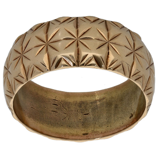 9ct Gold Patterned Wedding Ring Size M