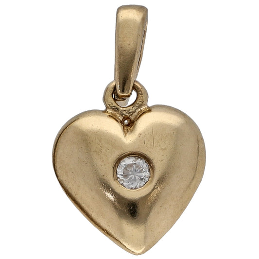 9ct Gold 0.05ct Diamond Heart Pendant