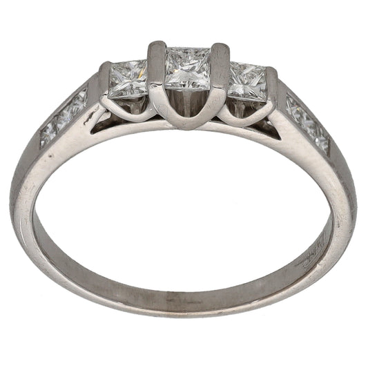 18ct White Gold 0.58ct Diamond Dress/Cocktail Ring Size N