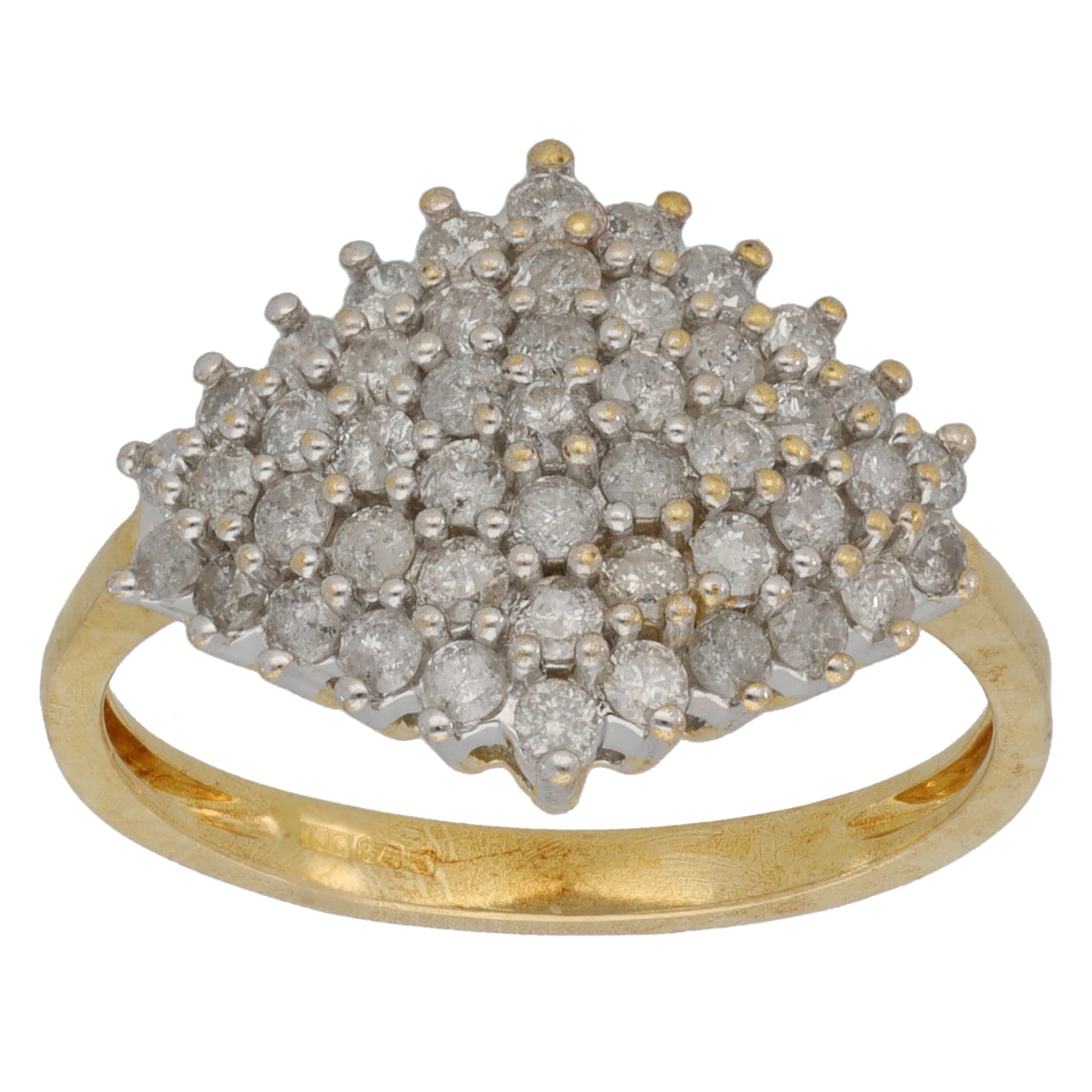 9ct Gold 0.96ct Diamond Cluster Ring Size O