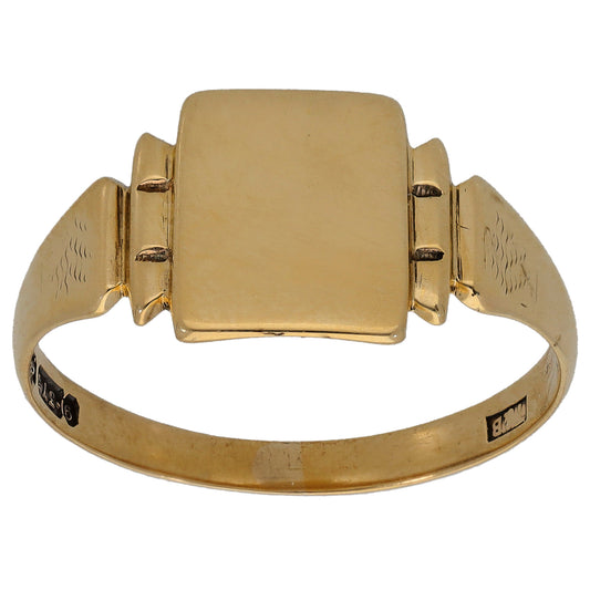 9ct Gold Plain Signet Ring Size X