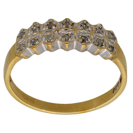 9ct Gold 0.07ct Diamond Half Eternity Ring Size N