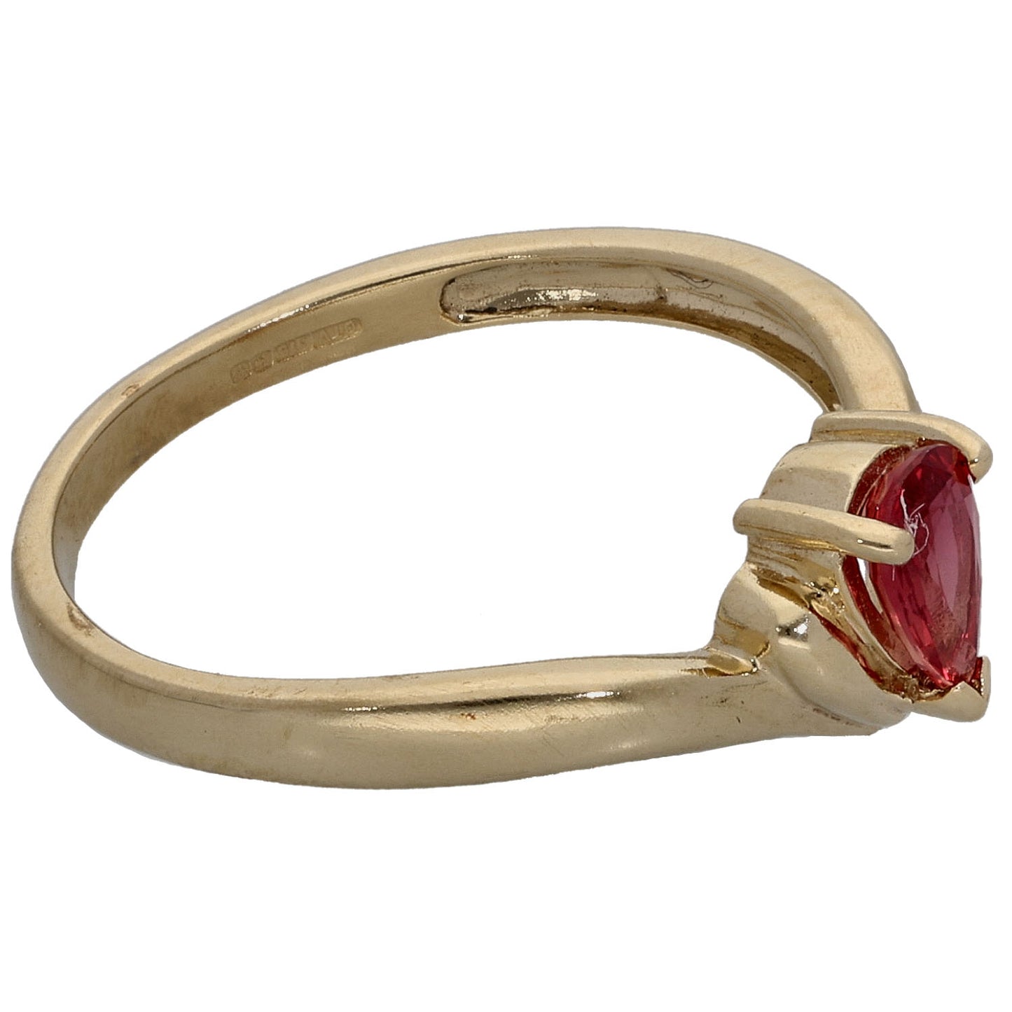 9ct Gold Sapphire Single Stone Ring Size N