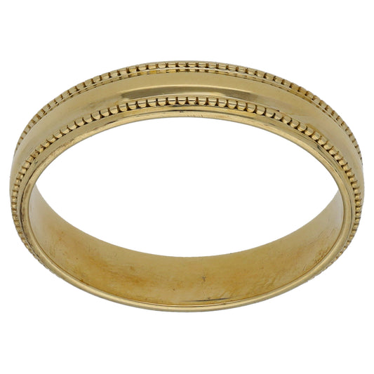 9ct Gold Patterned Wedding Ring Size P