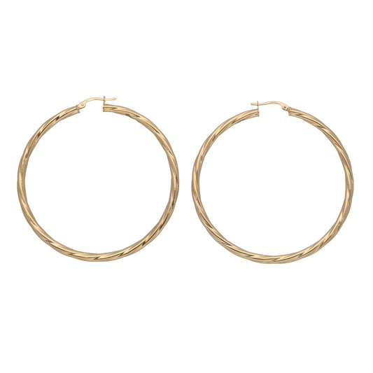 9ct Gold Twisted Hoop Earrings