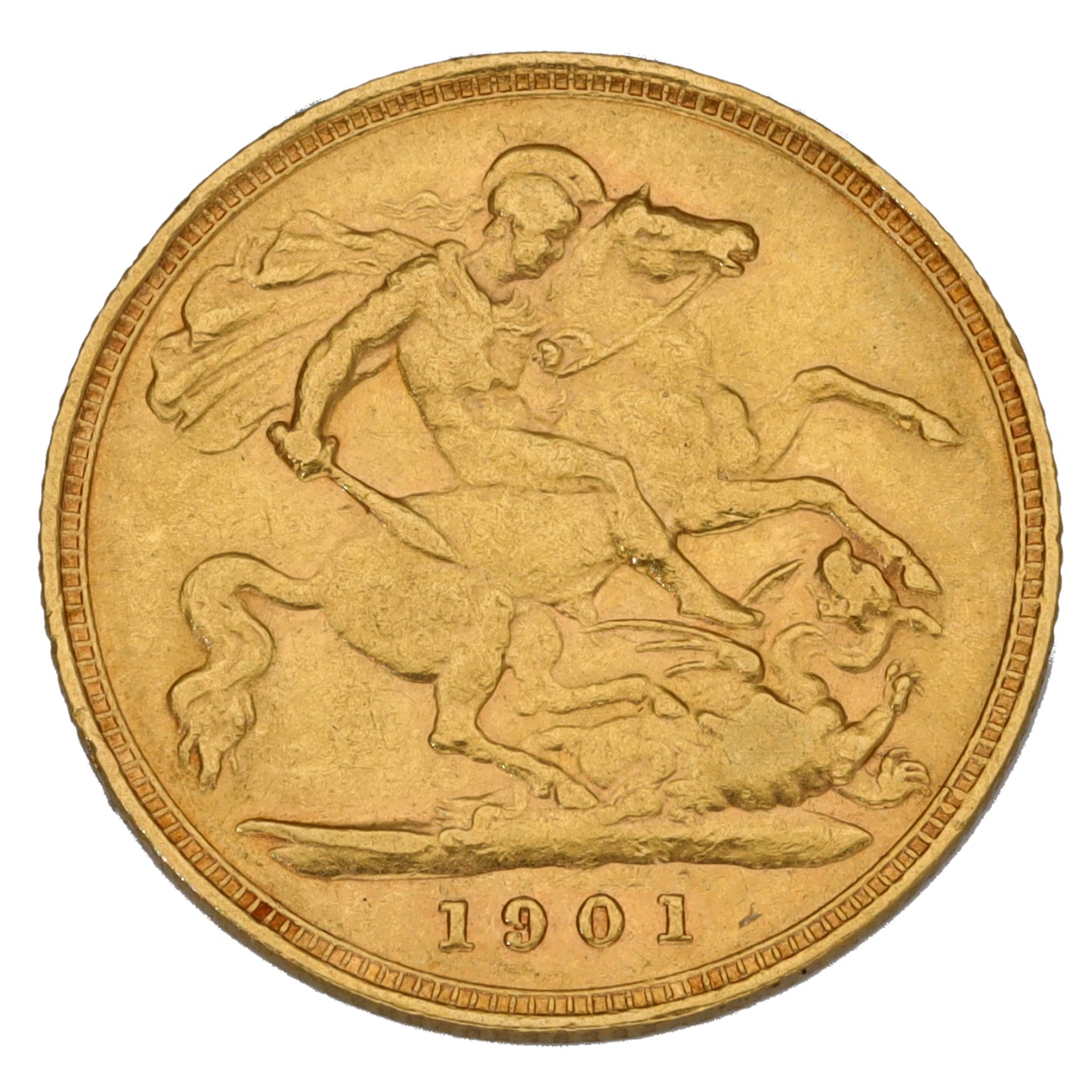 22ct Gold Queen Victoria Half Sovereign Coin 1901