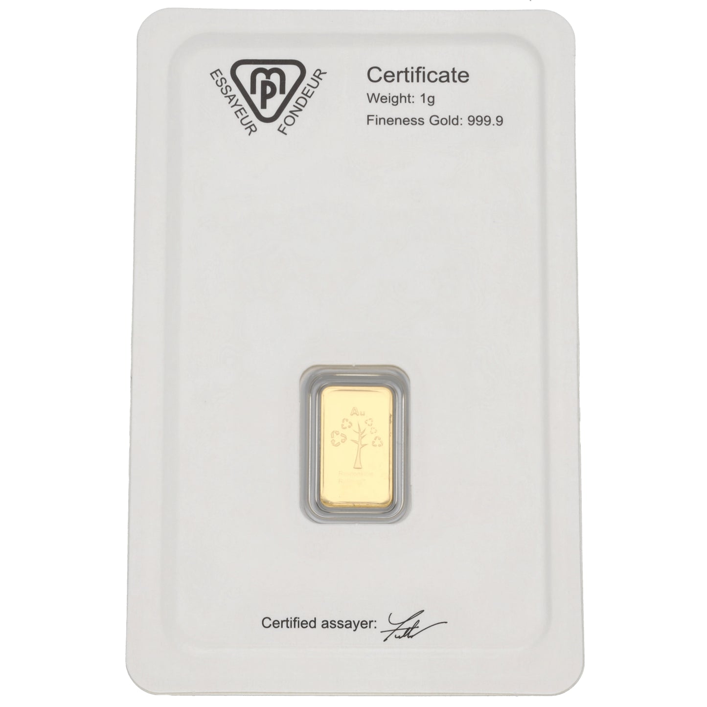 New 24ct 1g Gold Bar