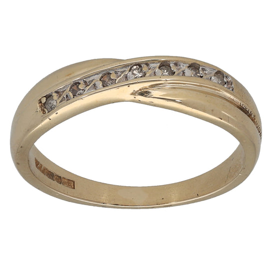 9ct Gold 0.07ct Diamond Half Eternity Ring Size N