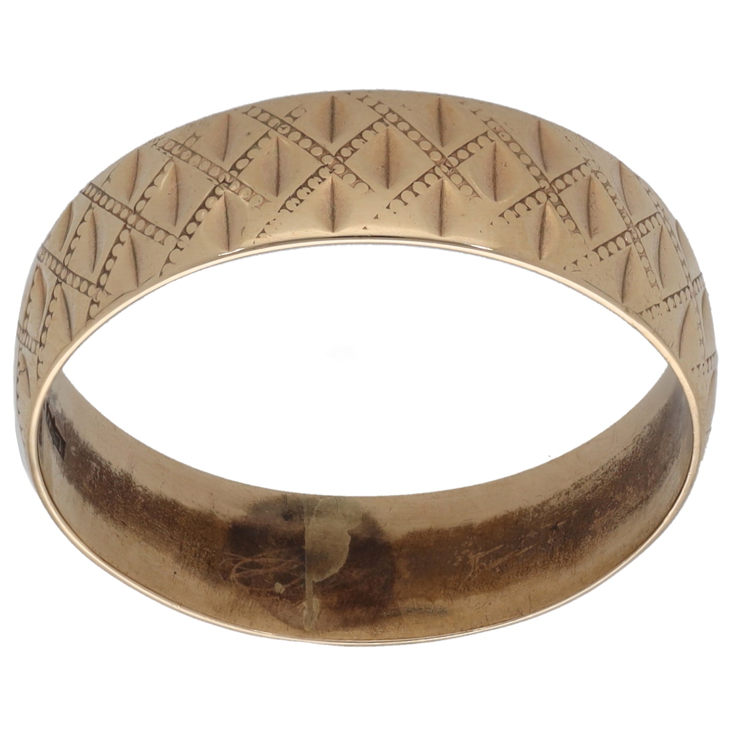 9ct Gold Patterned Wedding Ring Size R