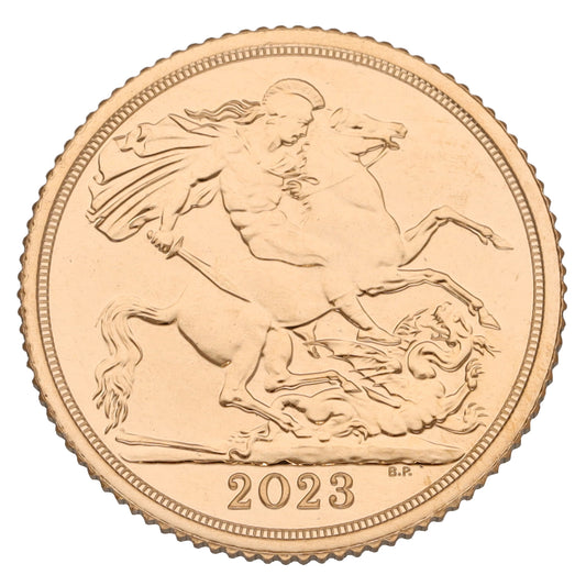 22ct Gold King Charles III Half Sovereign Coin 2023