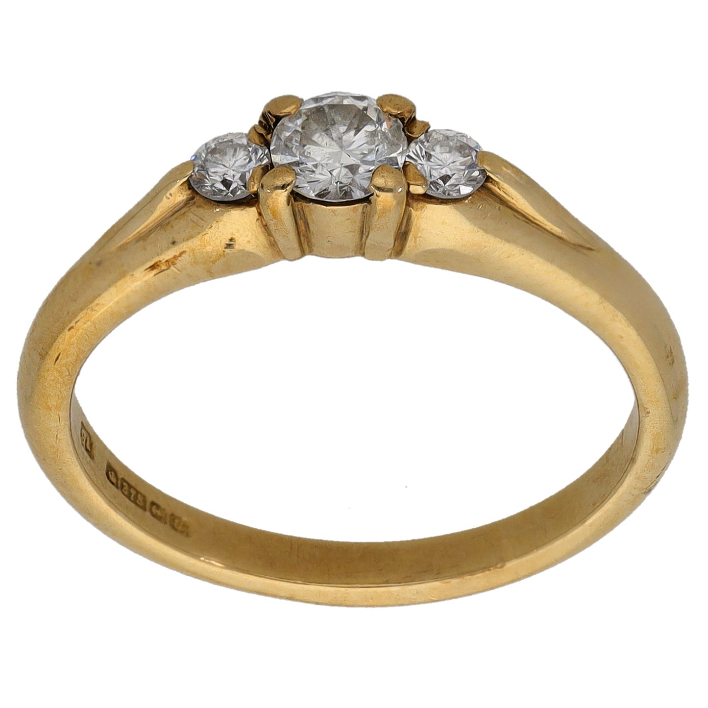 9ct Gold 0.28ct Diamond Trilogy Ring Size M
