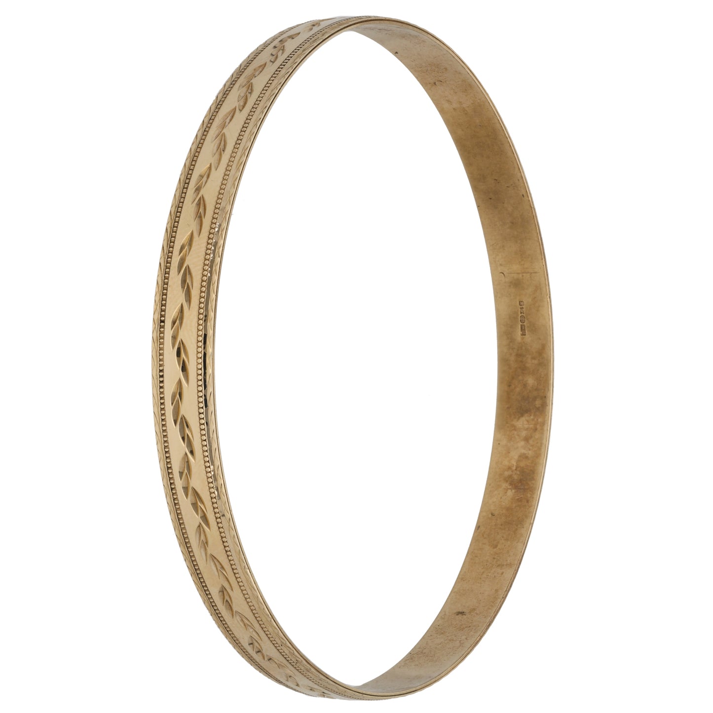 9ct Gold Patterned Bangle