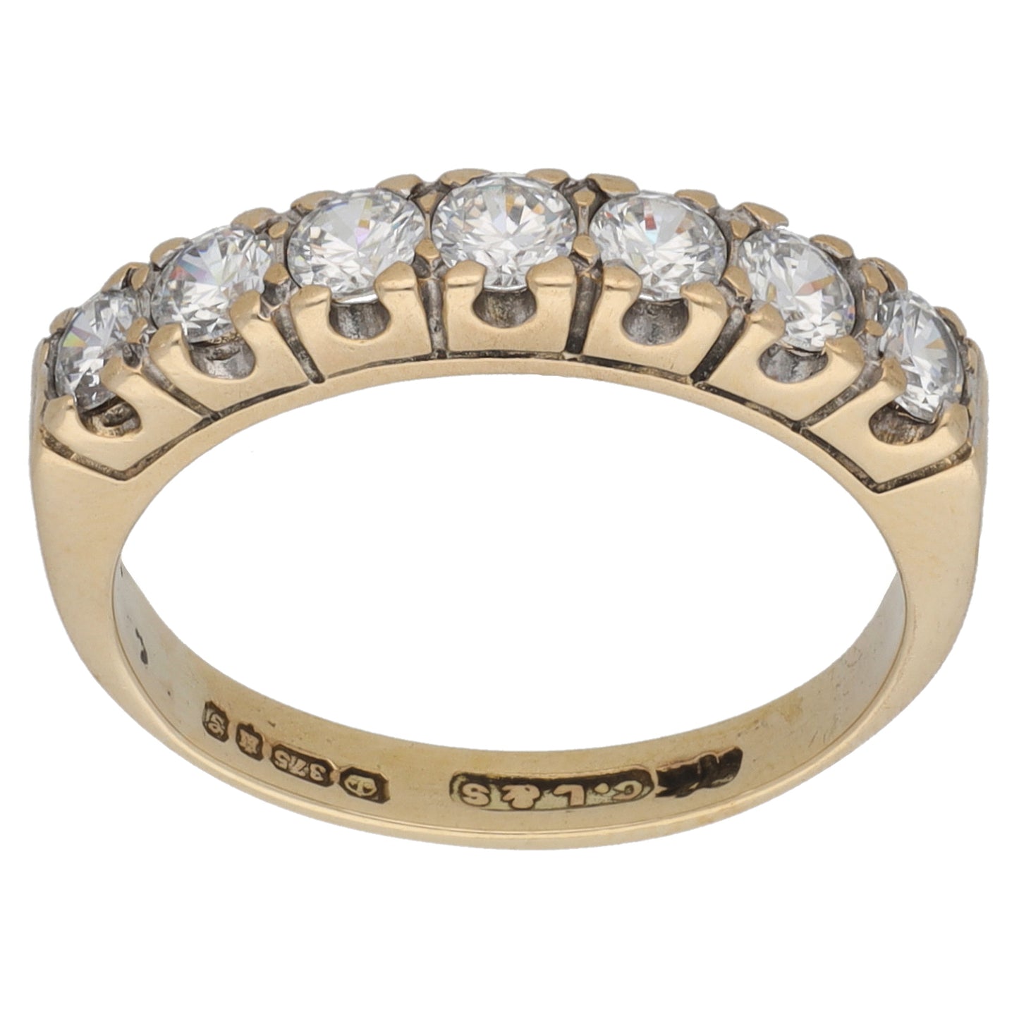 9ct Gold Cubic Zirconia Half Eternity Ring Size M