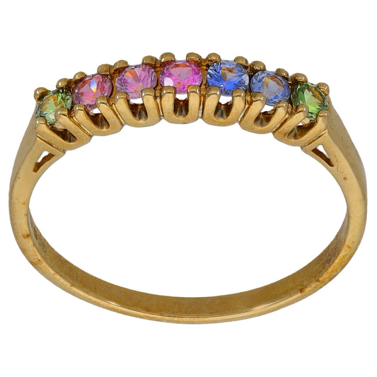 9ct Gold Sapphire Half Eternity Ring Size Q