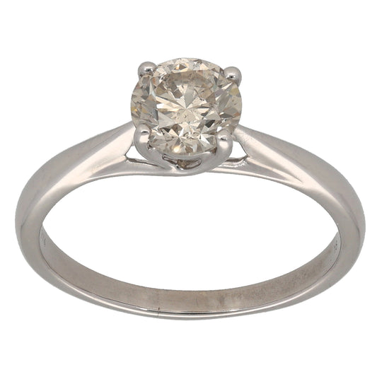 9ct White Gold 1.18ct Diamond Solitaire Ring Size Q