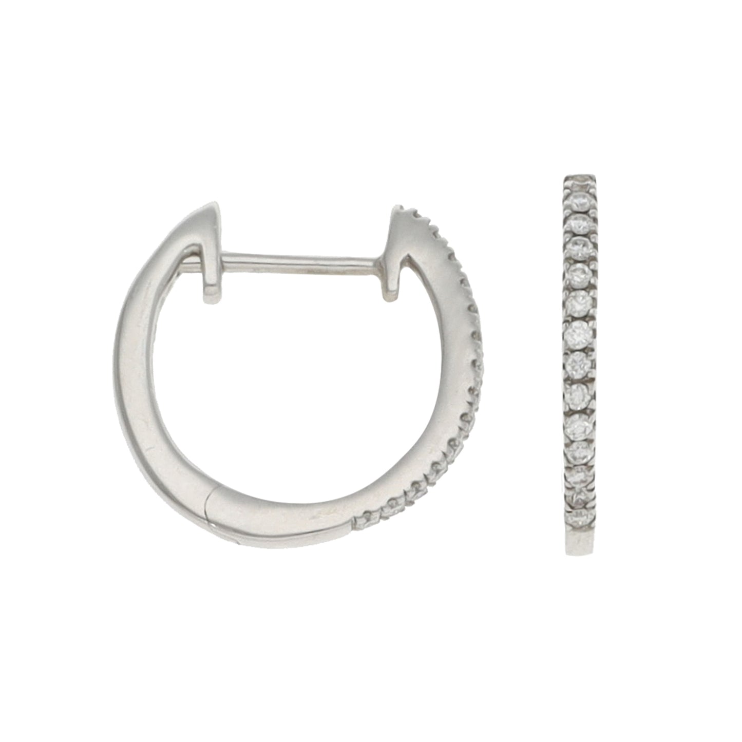 9ct White Gold 0.15ct Diamond Hoop Earrings