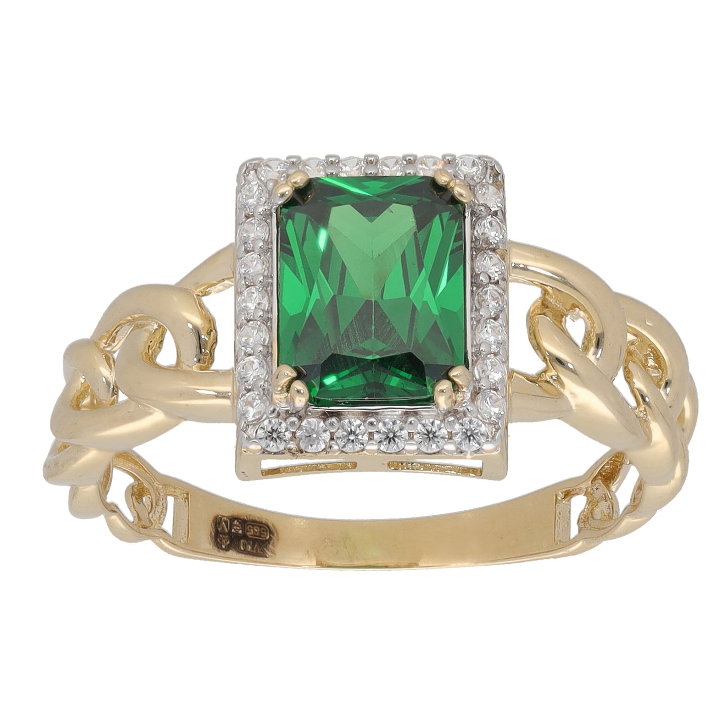 New 14ct Imitation Gems Cluster Ring Size P 1/2