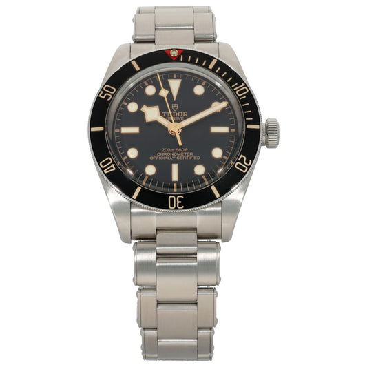 Tudor Black Bay 79030 39mm stainless steel case and bracelet with black dial and bezel