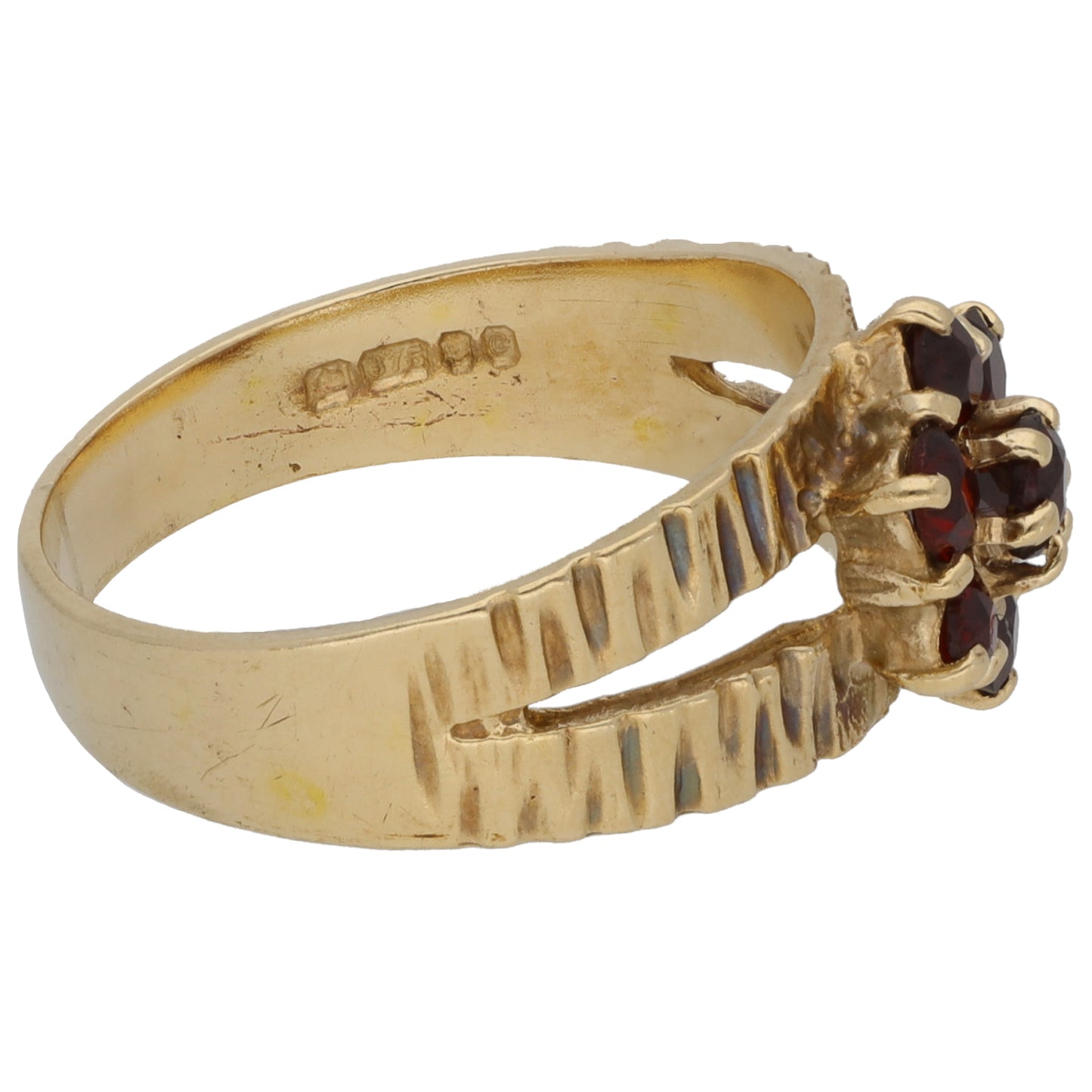 9ct Gold Garnet Dress/Cocktail Ring Size M