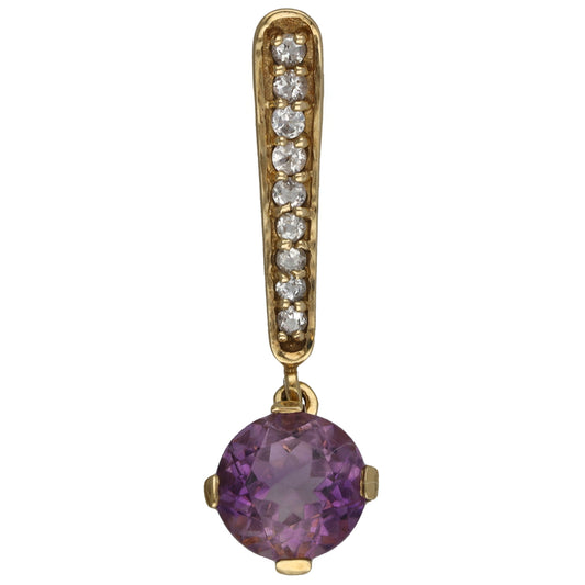 9ct Gold Amethyst & Quartz Dress/Cocktail Pendant