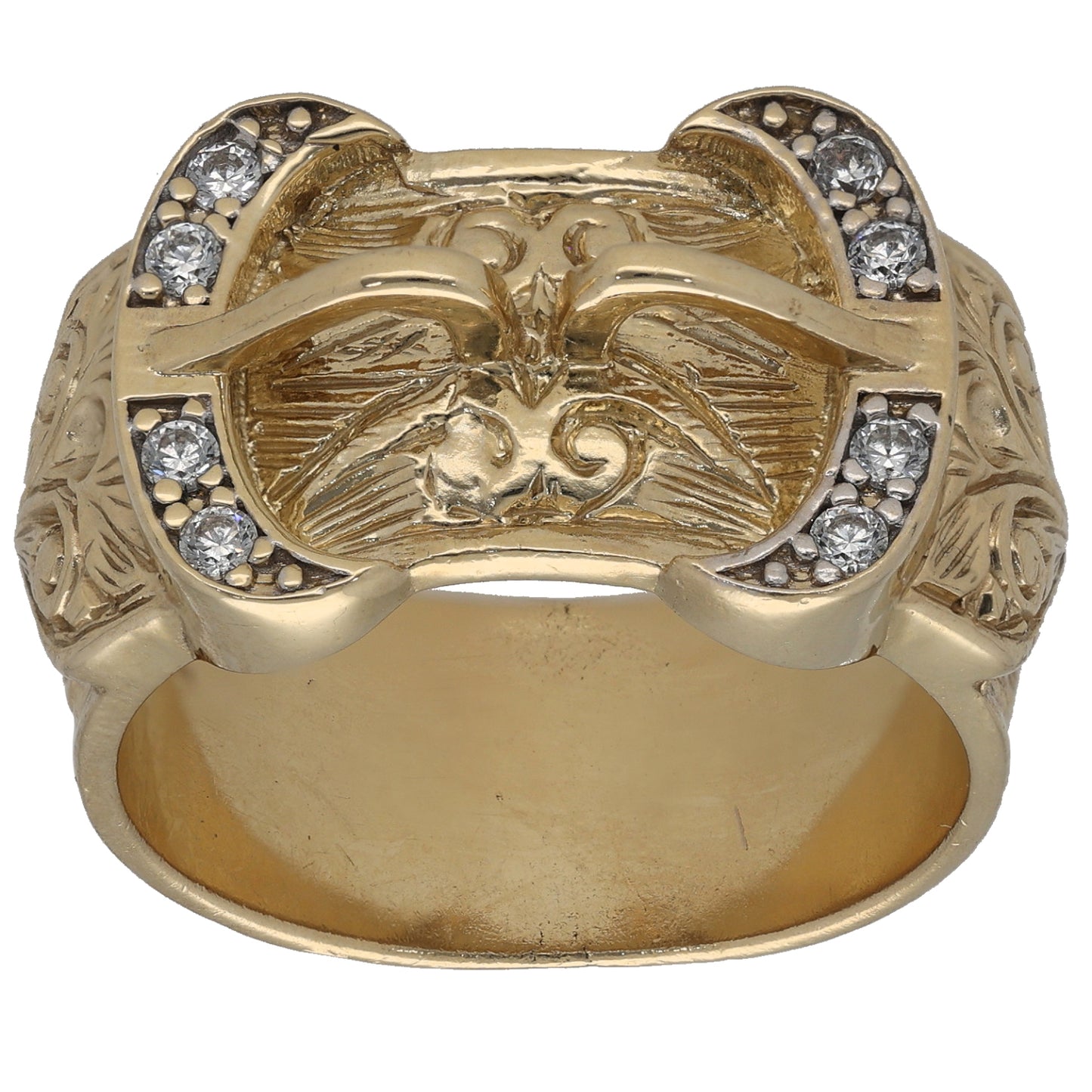 9ct Gold Cubic Zirconia Buckle Ring Size Z