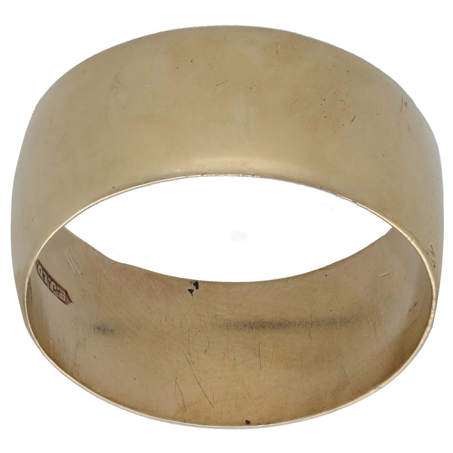9ct gold plain wedding ring band, smooth polished exterior