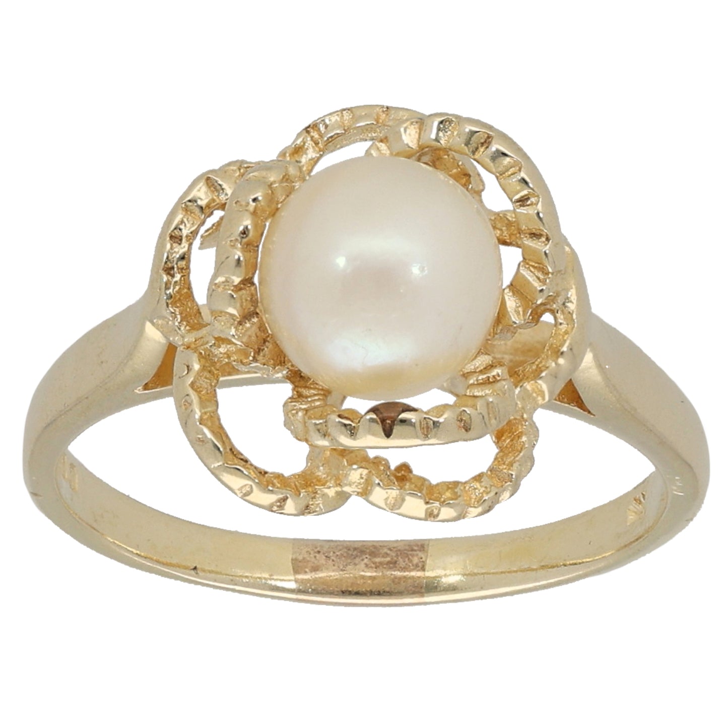 9ct Gold Cultured Pearl Single Stone Ring Size K