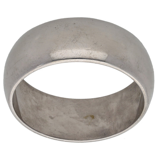 9ct White Gold Plain Wedding Ring Size S