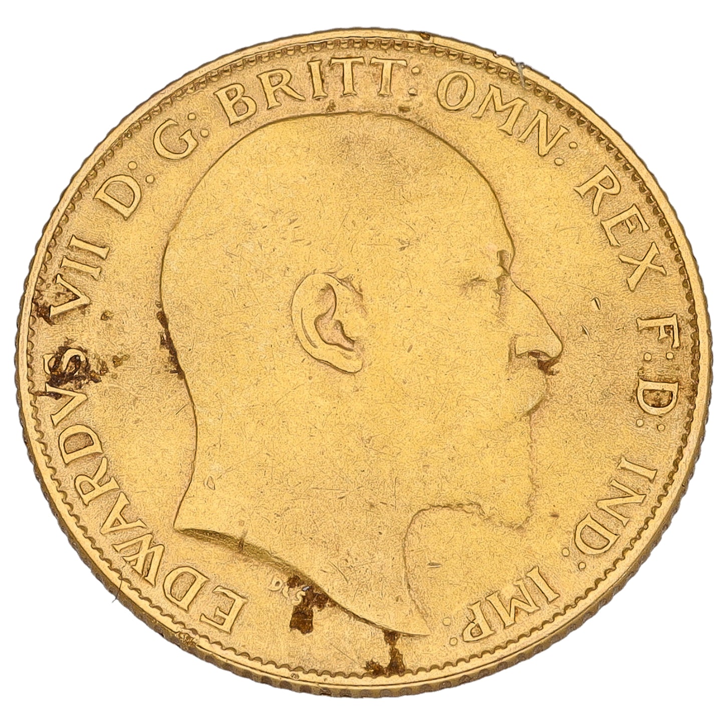 22ct Gold King Edward VII Half Sovereign Coin 1909