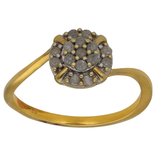 9ct Gold 0.30ct Diamond Cluster Ring Size N