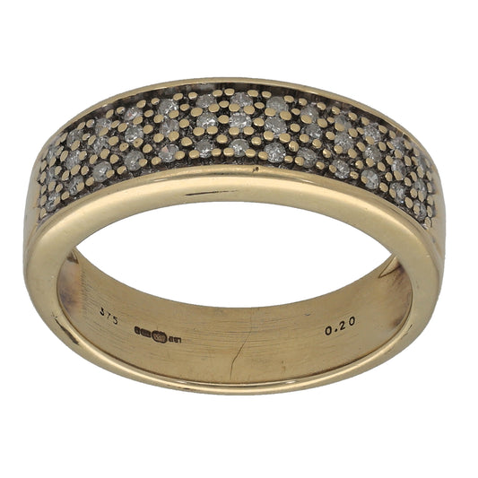 9ct Gold 0.20ct Diamond Dress/Cocktail Ring Size M