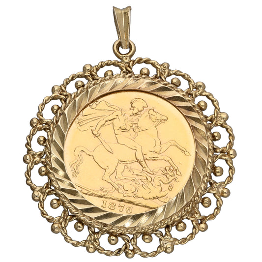 9ct Gold Full Sovereign Coin Pendant