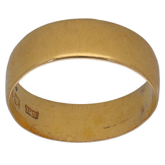 22ct Gold Plain Wedding Ring Size Q