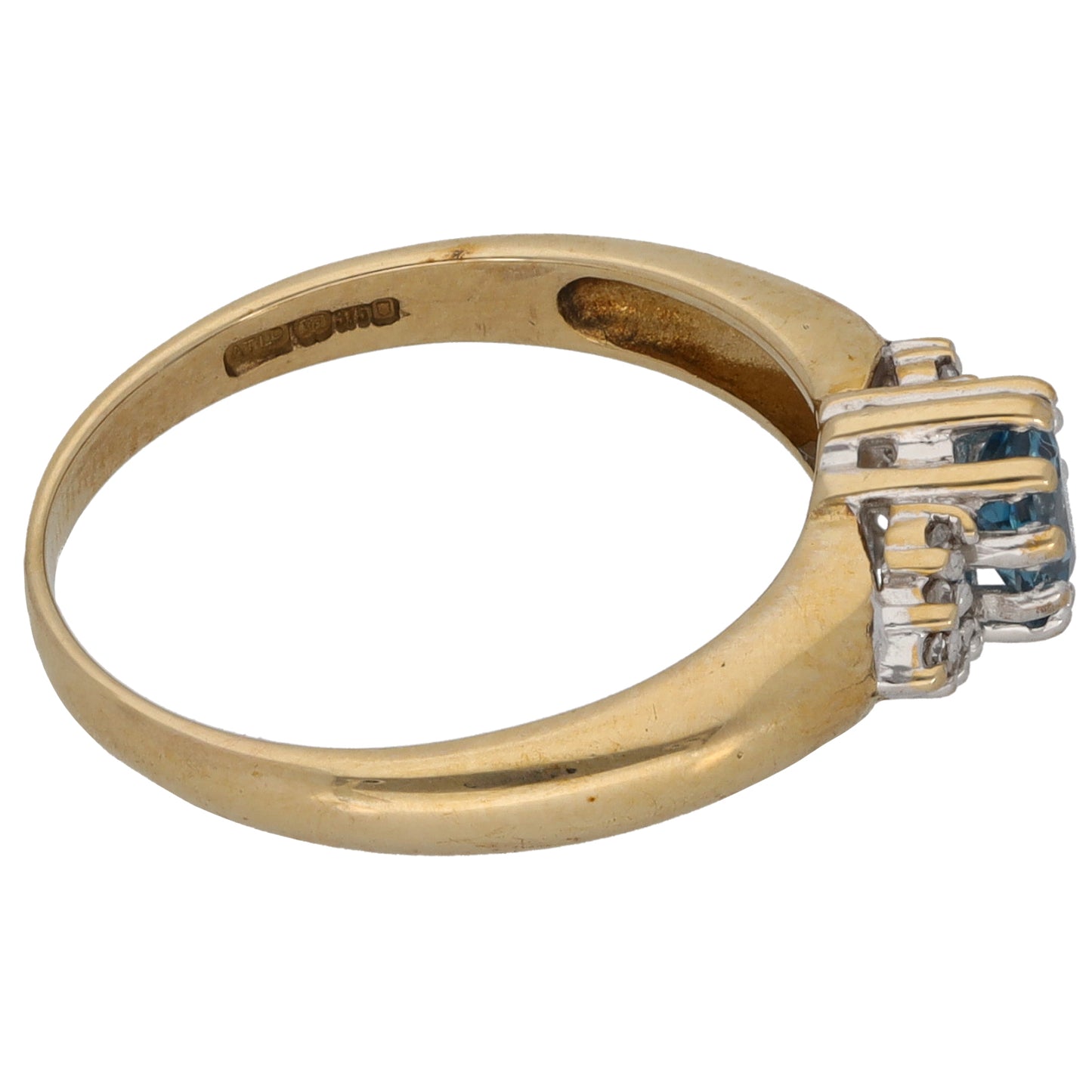 9ct Gold 0.12ct Diamond & Topaz Dress/Cocktail Ring Size L