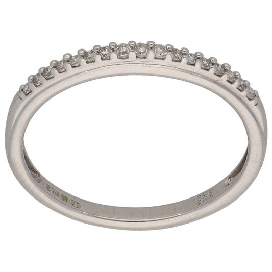 9ct White Gold 0.08ct Diamond Half Eternity Ring Size M