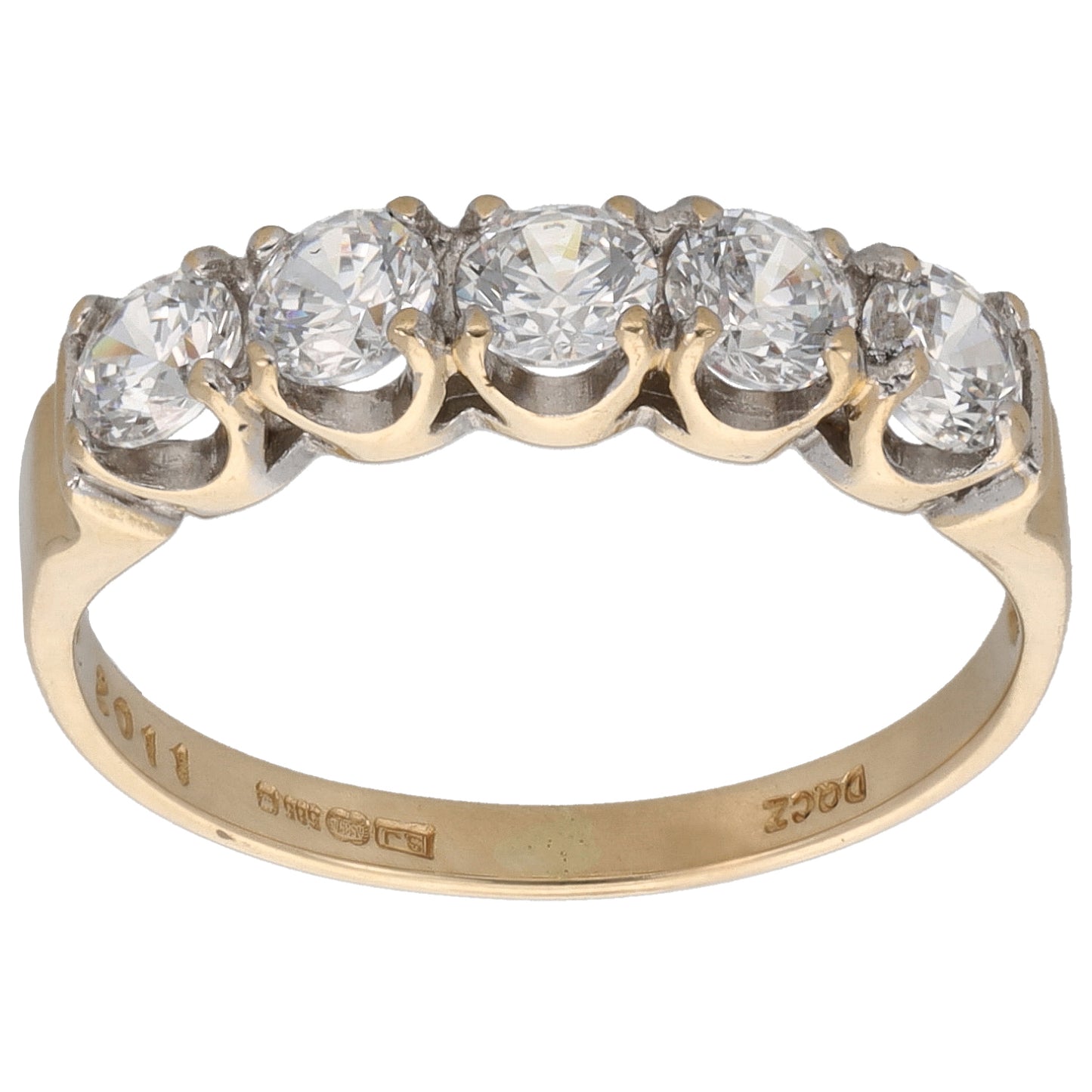 18ct Gold Cubic Zirconia Half Eternity Ring Size M