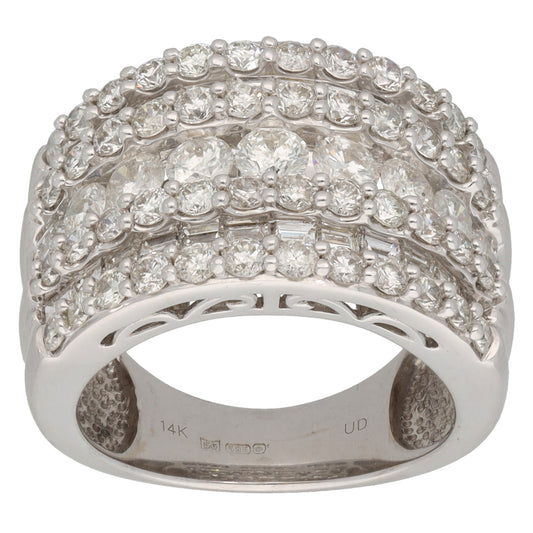 14ct White Gold 4.01ct Diamond Dress/Cocktail Ring Size N