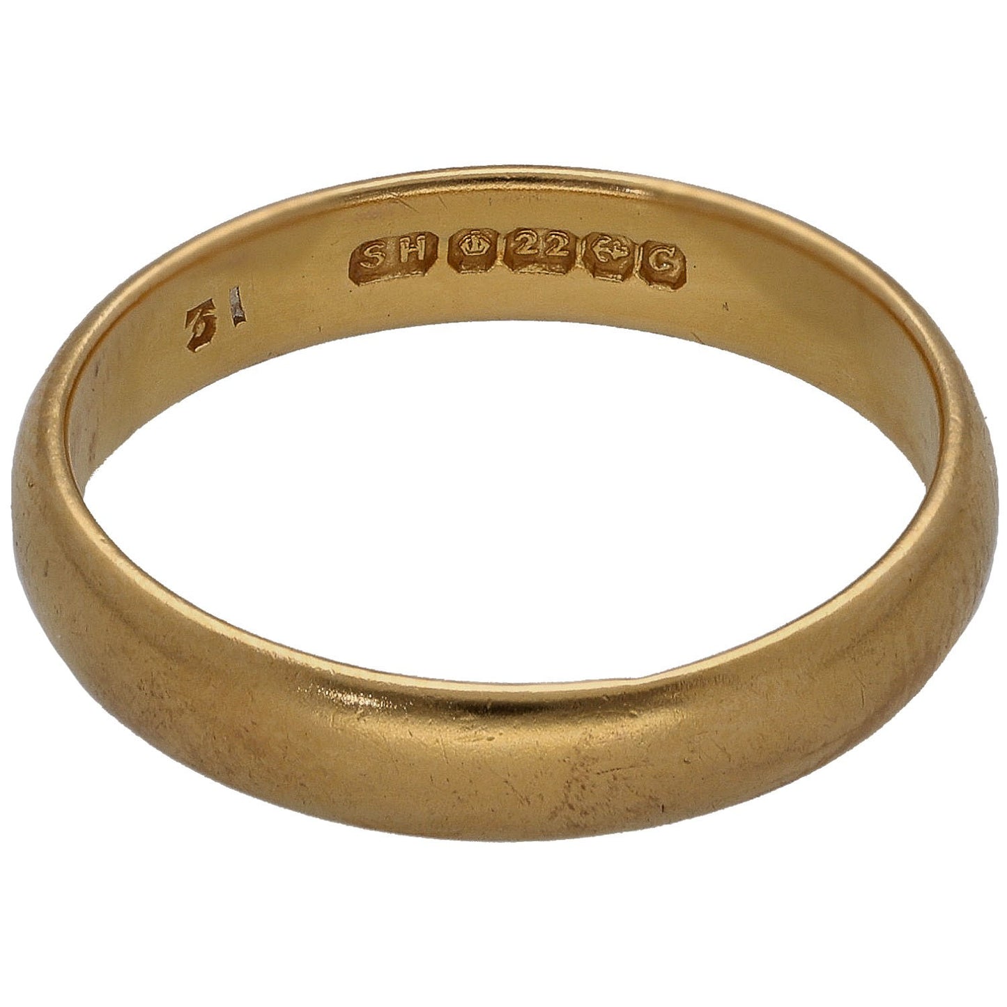 22ct Gold Plain Wedding Ring Size O