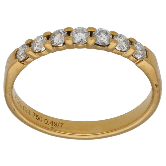 18ct Gold 0.49ct Diamond Half Eternity Ring Size Q